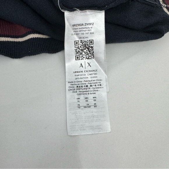 NWT A/X Armani Exchange Men’s Hooded Knit Pullover Size XL $160 - Picture 13 of 15